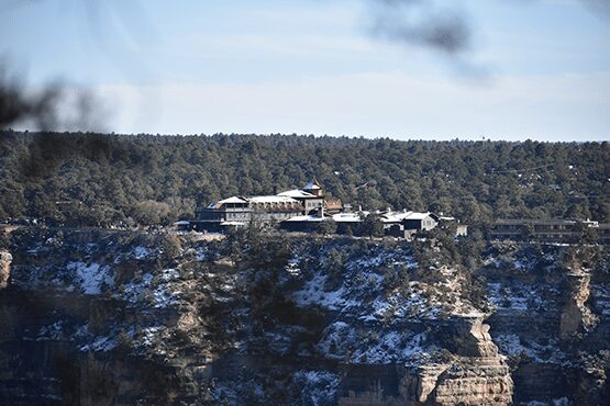 View of El Tovar Hotel from Canyon Rim Trail
